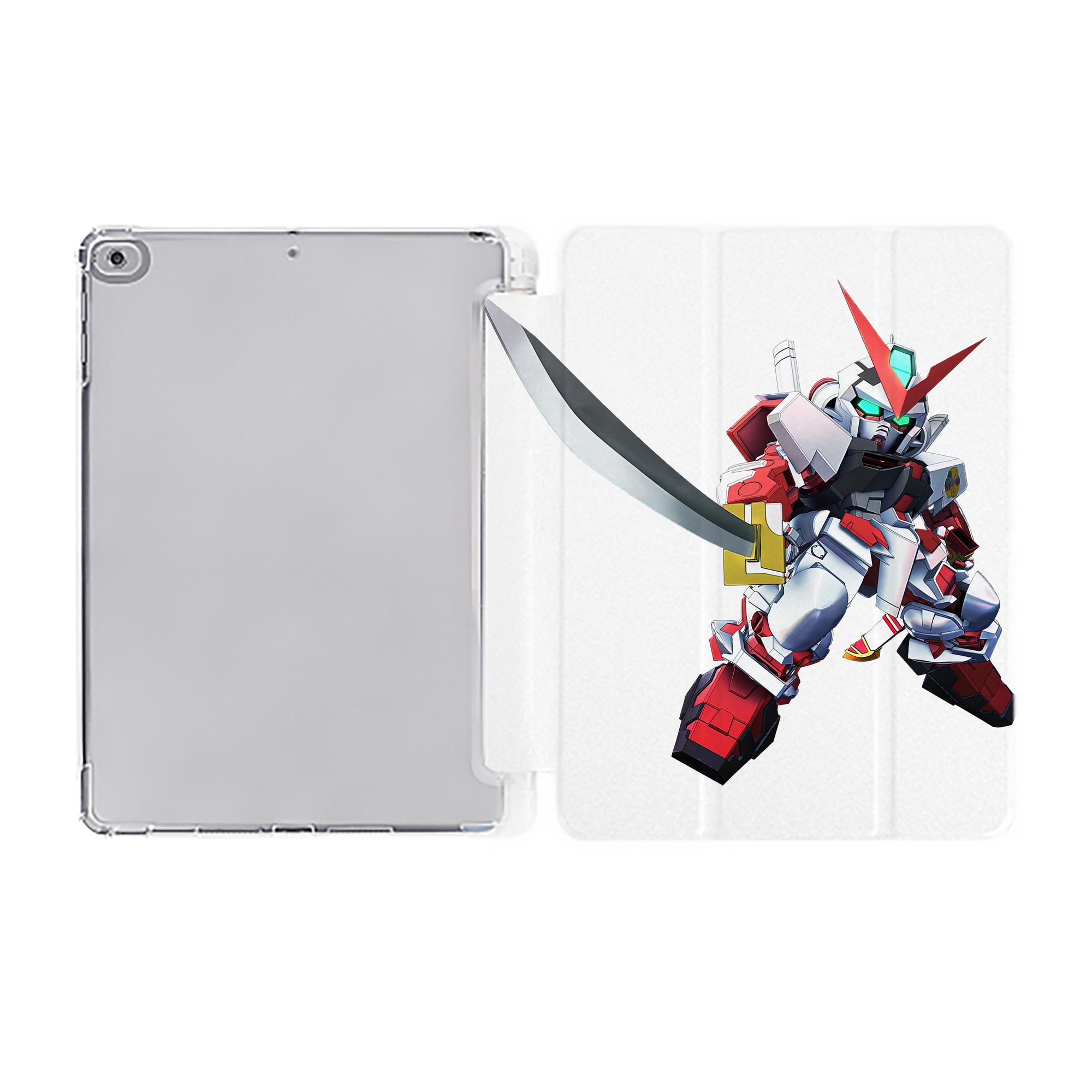 （画像用） 機動戦士ガンダム Mobile Suit Gundam IPad ケース ペン収納付き 三つ折りスタンド PUレザー×シリコン 対応機種9.5/10.5/10.9インチ